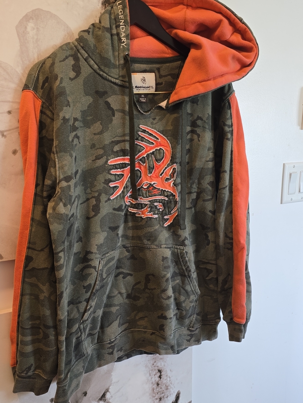 Camo & Orange Hoodie Ladies - xl